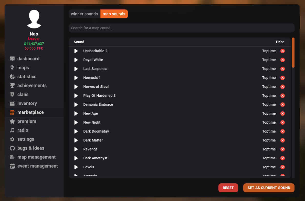 Map Winner Sounds Interface